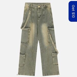 Aelfric Eden Relaxed Fit Cargo Jeans - Olive Green